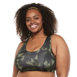 Plus Size Tek Gear® Racerback Low-Impact Sports Bra -Tek Gear store 2750546 Green Camouflage Print