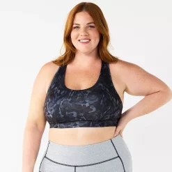 Plus Size Tek Gear® Racerback Low-Impact Sports Bra -Tek Gear store 2750546 Slate Shapes