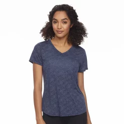 Petite Tek Gear® Moisture-Wicking V-Neck Tee -Tek Gear store 3220626 Navy Romance