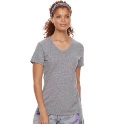 Petite Tek Gear® Moisture-Wicking V-Neck Tee -Tek Gear store 3220626 Smokey Slate
