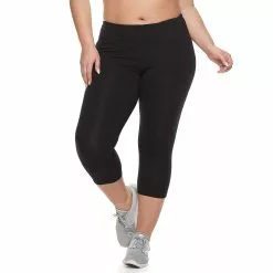 Plus Size Tek Gear® Essential High-Waisted Capri Leggings 21 Plus Size Tek Gear® Essential High-Waisted Capri Leggings -Tek Gear store 4215123 Mineral Black ALT2