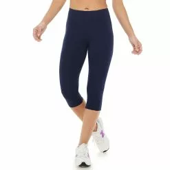 Women's Tek Gear® Essential High-Waisted Skimmer Capri Leggings -Tek Gear store 4265412 Navy Romance