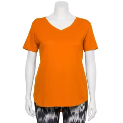 Plus Size Tek Gear® Core V-Neck Tee -Tek Gear store 4998289 Orange Jazz