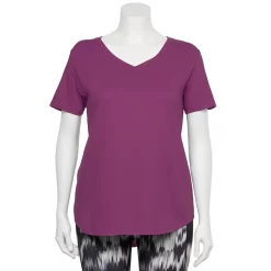 Plus Size Tek Gear® Core V-Neck Tee -Tek Gear store 4998289 Ravishing Orchid