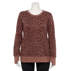 Plus Size Tek Gear® Ultrasoft Fleece Crewneck Sweatshirt 64 Plus Size Tek Gear® Ultrasoft Fleece Crewneck Sweatshirt -Tek Gear store 5000133 Brown Leopard