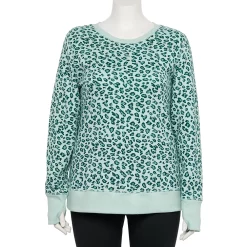 Plus Size Tek Gear® Ultrasoft Fleece Crewneck Sweatshirt 88 Plus Size Tek Gear® Ultrasoft Fleece Crewneck Sweatshirt -Tek Gear store 5000133 Green Leopard