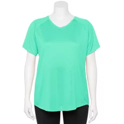Plus Size Tek Gear® Performance Core V-Neck Tee -Tek Gear store 5016444 Aqua Stone