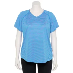 Plus Size Tek Gear® Performance Core V-Neck Tee -Tek Gear store 5016444 Blue Spacedye