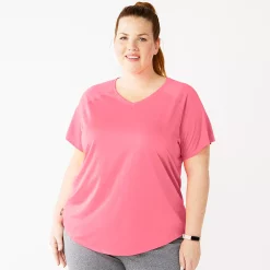 Plus Size Tek Gear® Performance Core V-Neck Tee -Tek Gear store 5016444 Coral Garden