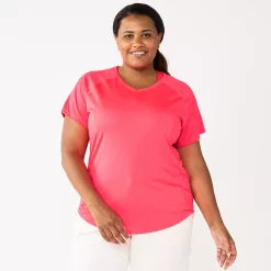 Plus Size Tek Gear® Performance Core V-Neck Tee -Tek Gear store 5016444 Frantic Pink