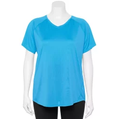 Plus Size Tek Gear® Performance Core V-Neck Tee -Tek Gear store 5016444 Persian Turquoise