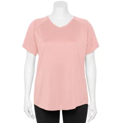 Plus Size Tek Gear® Performance Core V-Neck Tee -Tek Gear store 5016444 Shhh Peach