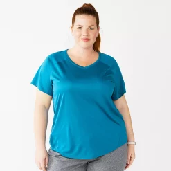 Plus Size Tek Gear® Performance Core V-Neck Tee -Tek Gear store 5016444 Spectacular Teal
