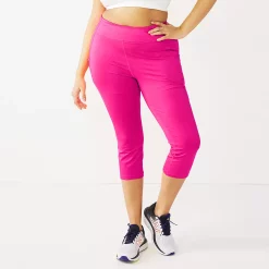 Plus Size Tek Gear® Pocket High-Waisted Capri Leggings -Tek Gear store 5182885 Fuchsia Cashmere