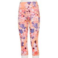 Plus Size Tek Gear® Pocket High-Waisted Capri Leggings -Tek Gear store 5182885 Orange Wildflowers