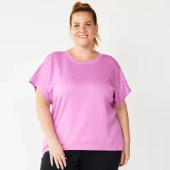 Plus Size Tek Gear® Stretch Fleece Tee -Tek Gear store 5197872 Luminous Pink