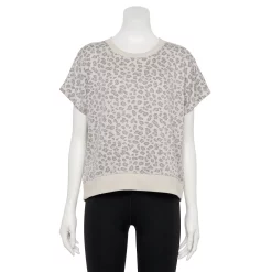 Women's Tek Gear® Stretch Fleece Top -Tek Gear store 5208389 Gray Leopard