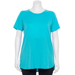 Plus Size Tek Gear® High Slit Tunic Tee -Tek Gear store 5227026 Tremendous Teal