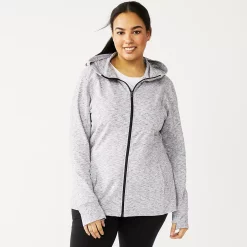 Plus Size Tek Gear® Essential Hooded Jacket 26 Plus Size Tek Gear® Essential Hooded Jacket -Tek Gear store 5227131 White Black