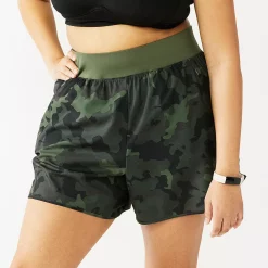 Plus Size Tek Gear® Multi-Purpose Workout Shorts -Tek Gear store 5231280 Olive Camo