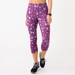 Petite Tek Gear® Core High-Waisted Capri Leggings -Tek Gear store 5236295 Purple Spots
