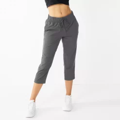 Women's Tek Gear® Woven Straight-Leg Capris -Tek Gear store 5257936 Charcoal