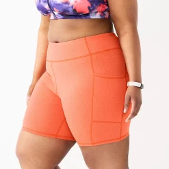 Plus Size Tek Gear® 7-in. Brushed High-Waisted Bike Shorts -Tek Gear store 5553994 Endless Lava