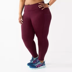 Plus Size Tek Gear® Core High-Waisted Side Pocket 7/8 Leggings -Tek Gear store 5568006 Night Sangria