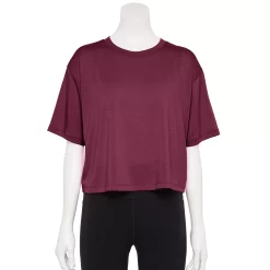 Women's Tek Gear® Crop Easy Tee -Tek Gear store 5575182 Night Sangria