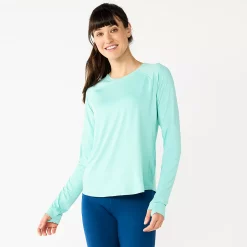 Women's Tek Gear® Performance Long Sleeve Tee -Tek Gear store 5653105 Shy Green