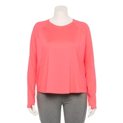 Plus Size Tek Gear® Performance Long Sleeve Tee 19 Plus Size Tek Gear® Performance Long Sleeve Tee -Tek Gear store 5656046 Fanatic Pink