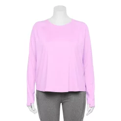 Plus Size Tek Gear® Performance Long Sleeve Tee 15 Plus Size Tek Gear® Performance Long Sleeve Tee -Tek Gear store 5656046 Little Lavender