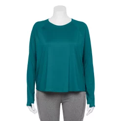 Plus Size Tek Gear® Performance Long Sleeve Tee 21 Plus Size Tek Gear® Performance Long Sleeve Tee -Tek Gear store 5656046 Night Life Teal