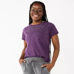 Women's Tek Gear® Core Raglan Tee -Tek Gear store 5942070 Purple Speckle