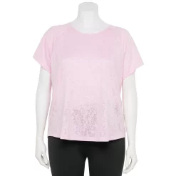Plus Size Tek Gear® Core Raglan Tee -Tek Gear store 5942095 Pink Burnout